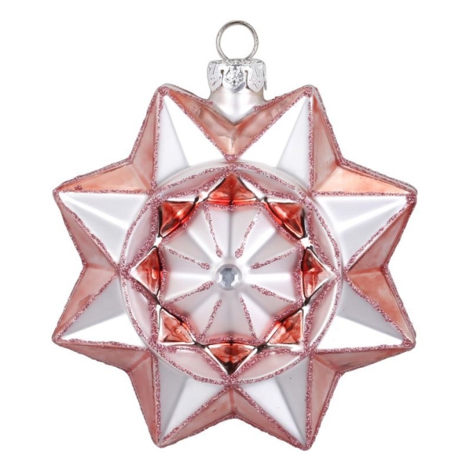 Bola Joya Estrella Rosa (8 cm) - Cristal 