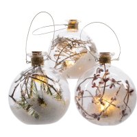 Bola luz LED Snowy Nature (10 cm) - Cristal