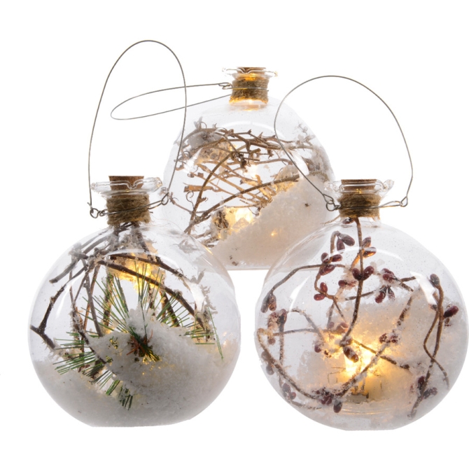 Bola luz LED Snowy Nature (10 cm) - Cristal 