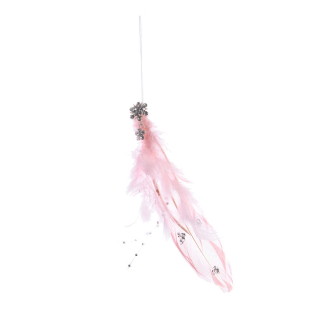 Decoracin para colgar Joya Pluma Rosa Claro (14 cm) 