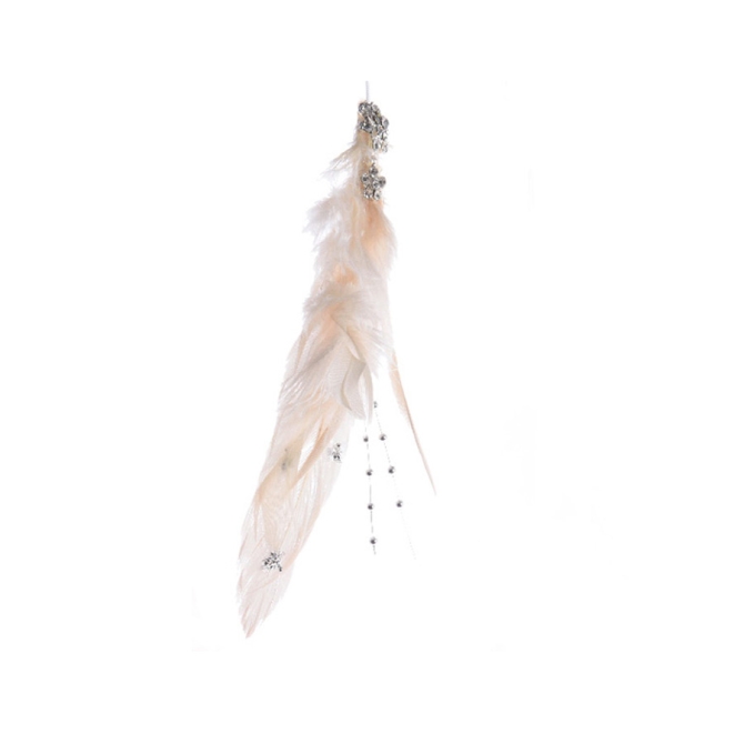 Decoracin para colgar Joya Pluma Crema (14 cm) 