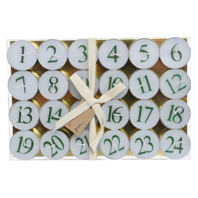 Calendario de Adviento con 24 Velas Tealight 