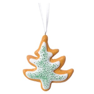 1 Decoracin para colgar 2D White Biscuit Tree (8 cm) - Resina