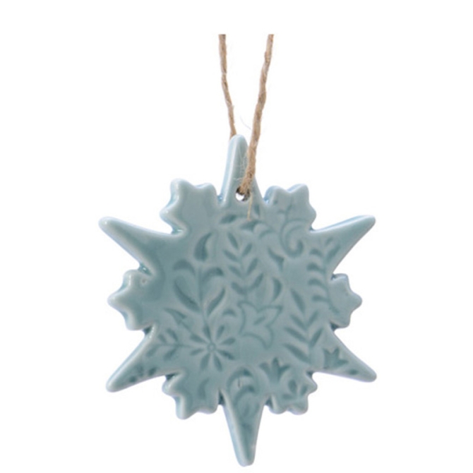 1 Decoracin para colgar Copo de Nieve Estrella del Cielo (7, 5 cm) - Porcelana 