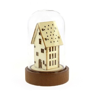 Pequea Campana de Luz alta (9 cm) - Cristal/Madera