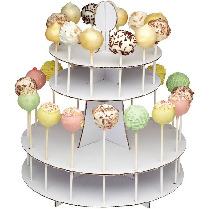 Expositor 28 Cakes Pop Classy Blanco 