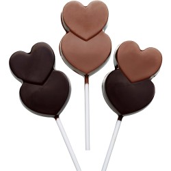 Molde para piruletas de chocolate con doble corazn. n1