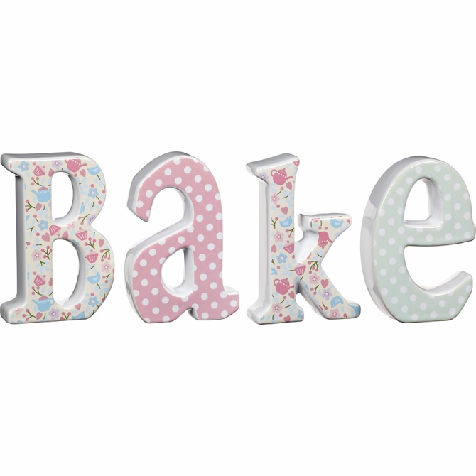 4 letras grandes Deco Bake - Cermica 