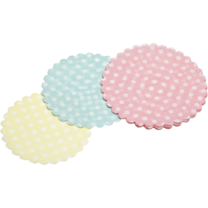 30 Mini Tapetes Lunares Tarta (9,  10 y 11 cm) - Papel 