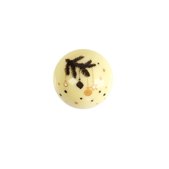 2 Bolas Deco con Rama Navidea (2, 8 cm) - Chocolate Blanco 
