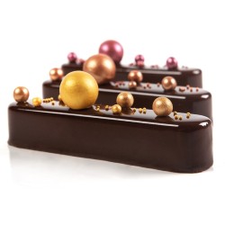 2 Pequeas Bolas Navidad 3D Bronce (2, 2 cm) - Chocolate. n1