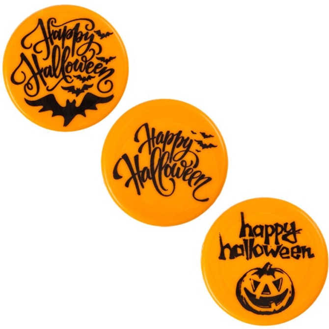 3 Discos Happy Halloween (5 cm) - Chocolate Blanco 