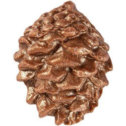 2 Pias de pino con purpurina dorada 2D (3, 5 cm) - Chocolate. n1