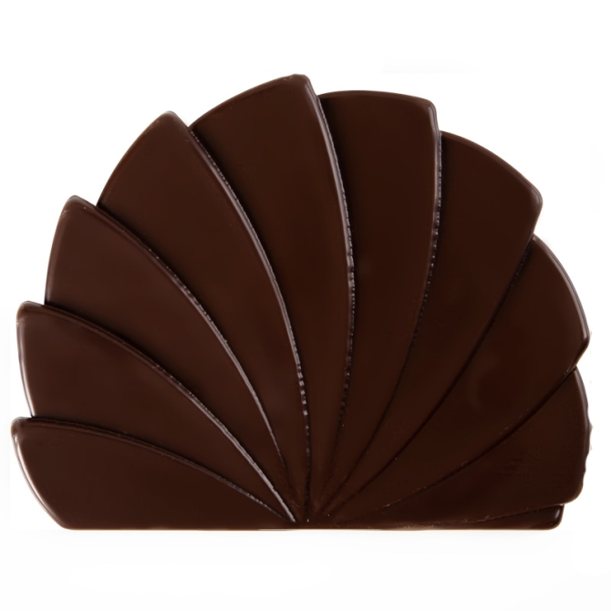 2 puntas de leos en forma de abanico (9 cm) - Chocolate oscuro 