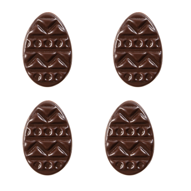 10 Mini Huevos de Pascua en Relieve - Chocolate Negro 