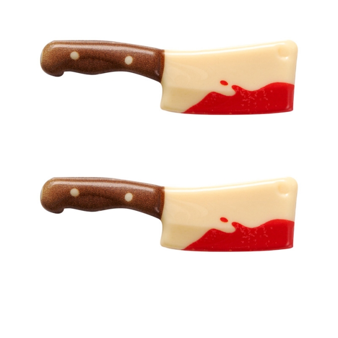 2 Cuchillos Halloween (6, 9 cm) - Chocolate Blanco 