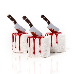 2 Cuchillos Halloween (6, 9 cm) - Chocolate Blanco. n1