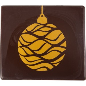 2 Bolas de Navidad con puntas de troncos 9 cm - Chocolate negro