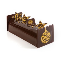 2 Bolas de Navidad con puntas de troncos 9 cm - Chocolate negro. n1