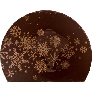 2 Puntas de Troncos de Copo de Nieve 10 cm - Chocolate Negro