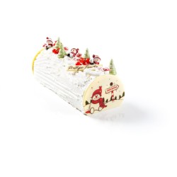 2 Puntas de Tronco Mueco de Nieve con Bola 10 cm - Chocolate Blanco. n1