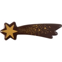 2 Estrellas Fugaces Doradas (6,8 cm) - Chocolate Negro