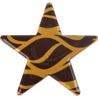 2 Estrellas Ola Doradas (5,5 cm) - Chocolate Negro