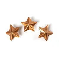 4 Estrellas Pequeas 3D de Bronce (2,5 cm) - Chocolate Negro