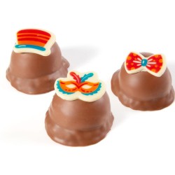 5 Decoraciones de Carnaval (3, 5 cm) - Chocolate Blanco. n1