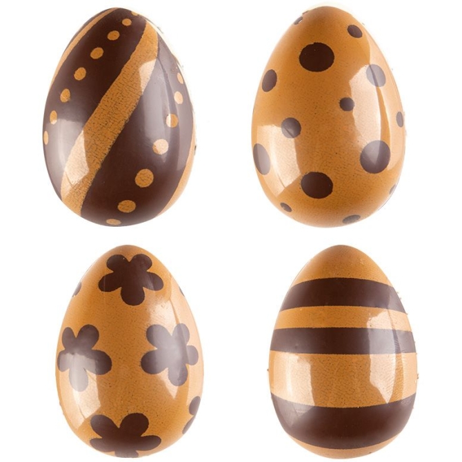 4 huevos decorativos negro / dorado (3, 8 cm) - Chocolate 