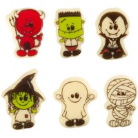 6 Figuras Halloween 4 cm - Chocolate Blanco