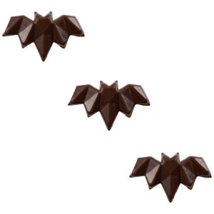 3 Murcilagos Relieve 5,3 cm - Chocolate Negro