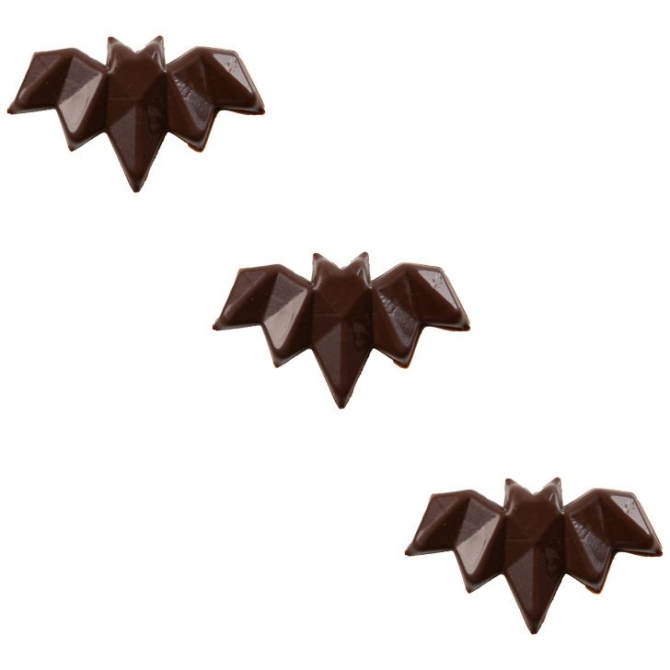 3 Murcilagos Relieve 5, 3 cm - Chocolate Negro 