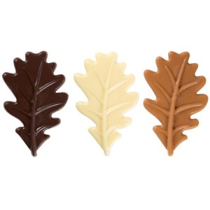 Set de 3 Hojas de Invierno Grandes 7 cm - Chocolate