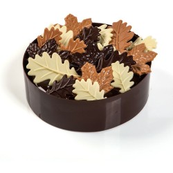 Set de 3 Hojas de Invierno Grandes 7 cm - Chocolate. n1