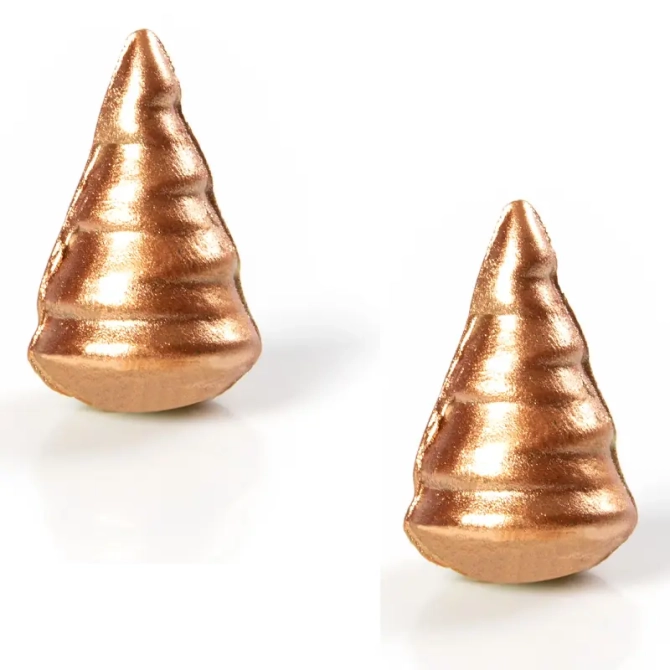 2 rboles de Navidad 3D Dorados (3, 5 cm) - Chocolate 