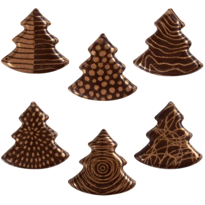 5 Arbolitos de Navidad Pequeos (2, 5 cm) - Chocolate 