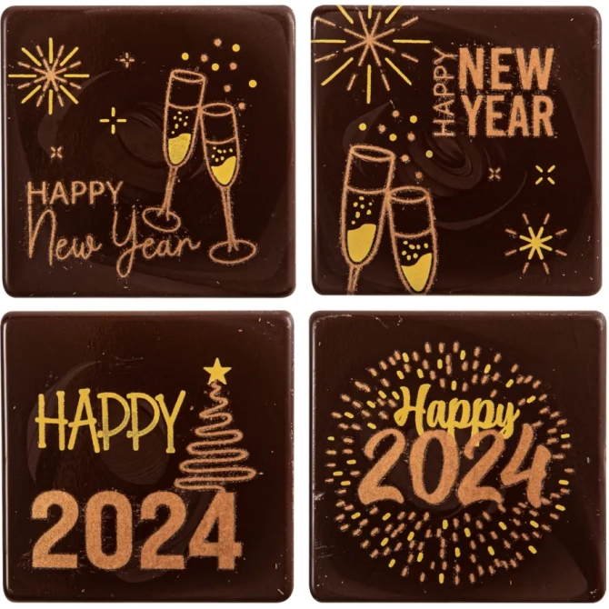 3 Obleas Happy 2024 (5 cm) - Chocolate 