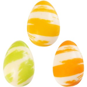 3 Huevos 3D Decorativos (3,8 cm) - Chocolate Blanco