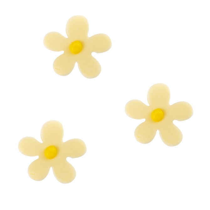 3 Flores (3cm) - Chocolate Blanco 