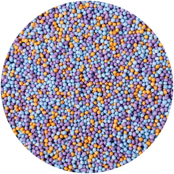 Bolsa de 50 g Nonpareils - Lila / Azul / Dorado 