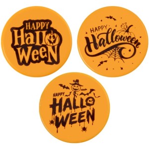 3 Mini discos de Halloween  5 cm - Chocolate blanco