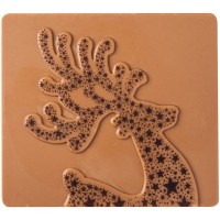 2 Puntas de Troncos de Reno Estrella (9 cm) - Chocolate Caramelo