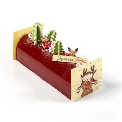 2 Puntas de Tronco Rudolph con Capota (9 cm) - Chocolate Blanco. n1