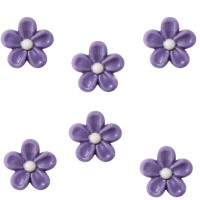 6 Mini Flores Moradas  2,2 cm - Chocolate Blanco