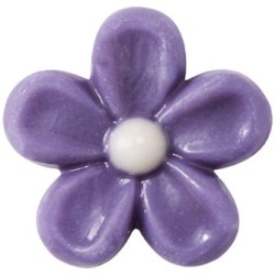 6 Mini Flores Moradas  2, 2 cm - Chocolate Blanco. n1