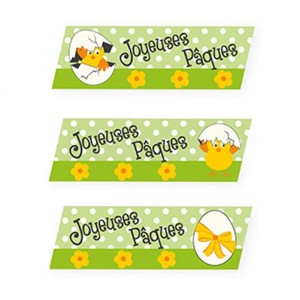 3 Placas Felices Pascuas Pollito 7 cm - Azcar