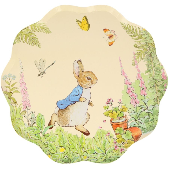 8 Platos de Peter Rabbit en el jardn 