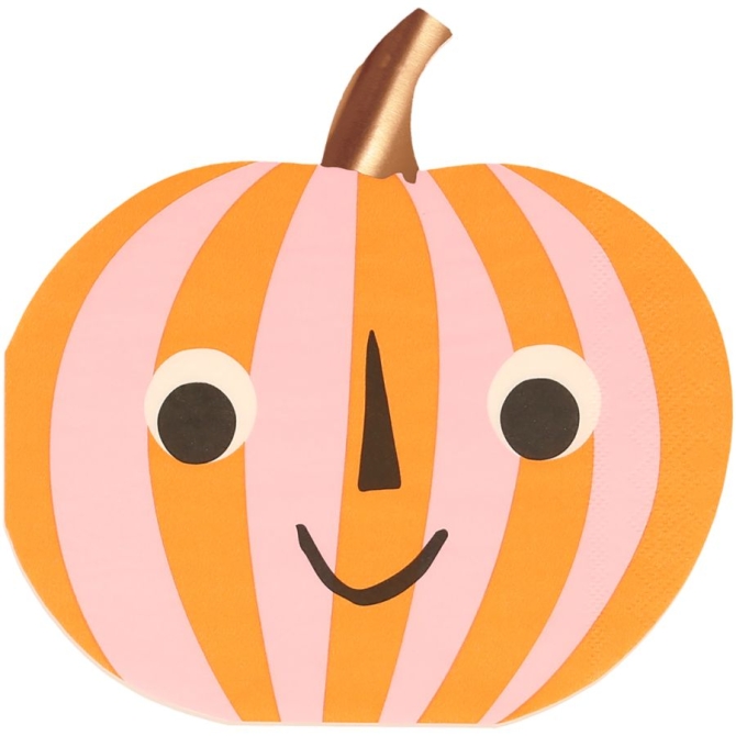 16 Servilletas Calabaza Sonriente 