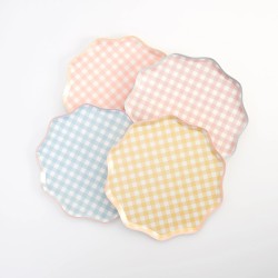 12 Platos Vichy Pastel. n3